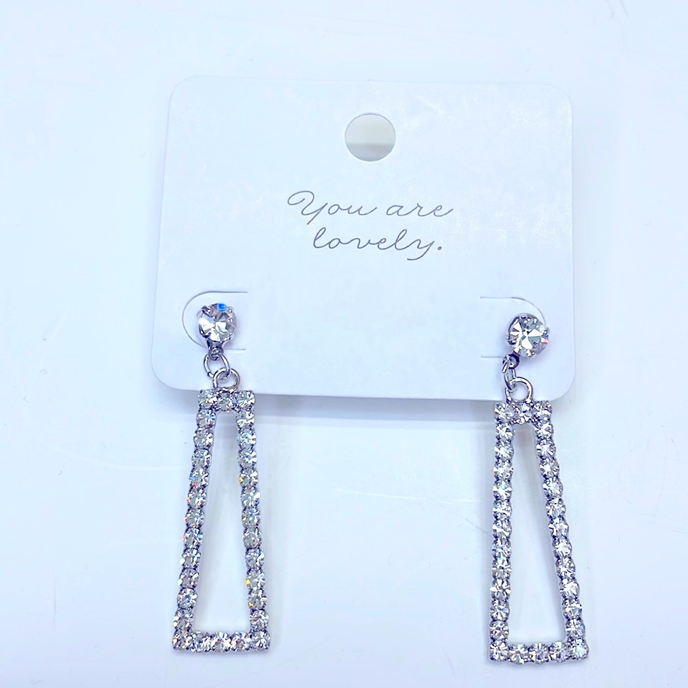 NWT Joydrop Trapezoid Cubic Zirconia Drop Earrings